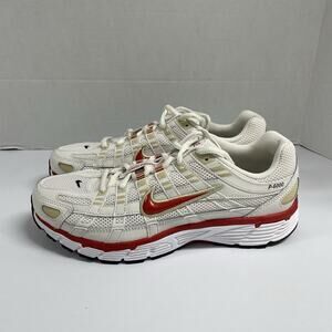 Nike P-6000 Phantom Dragon Red CD6404 015 Size 7 White Cream Ivory Mesh Sneakers